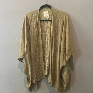 Chaser Army Green Linen Shawl/Cardigan - One Size